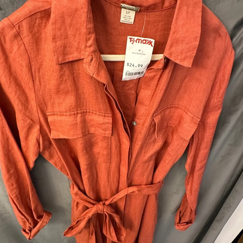 Magaschoni Terracotta Long Sleeve Dress - Picture 3 of 6